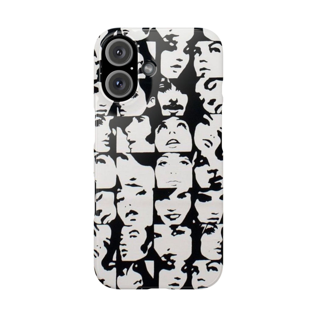 Black and White Face Collage Snap Case