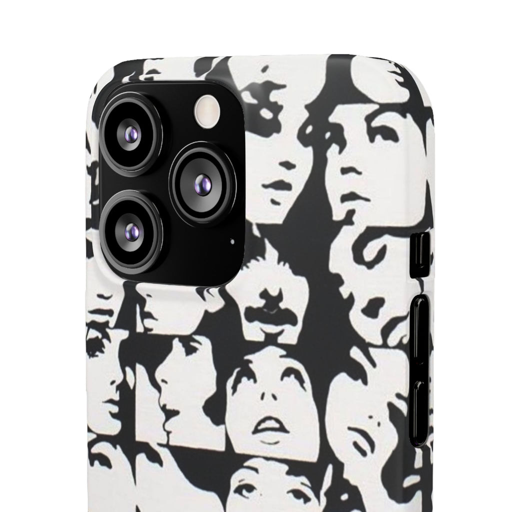 Black and White Face Collage Snap Case