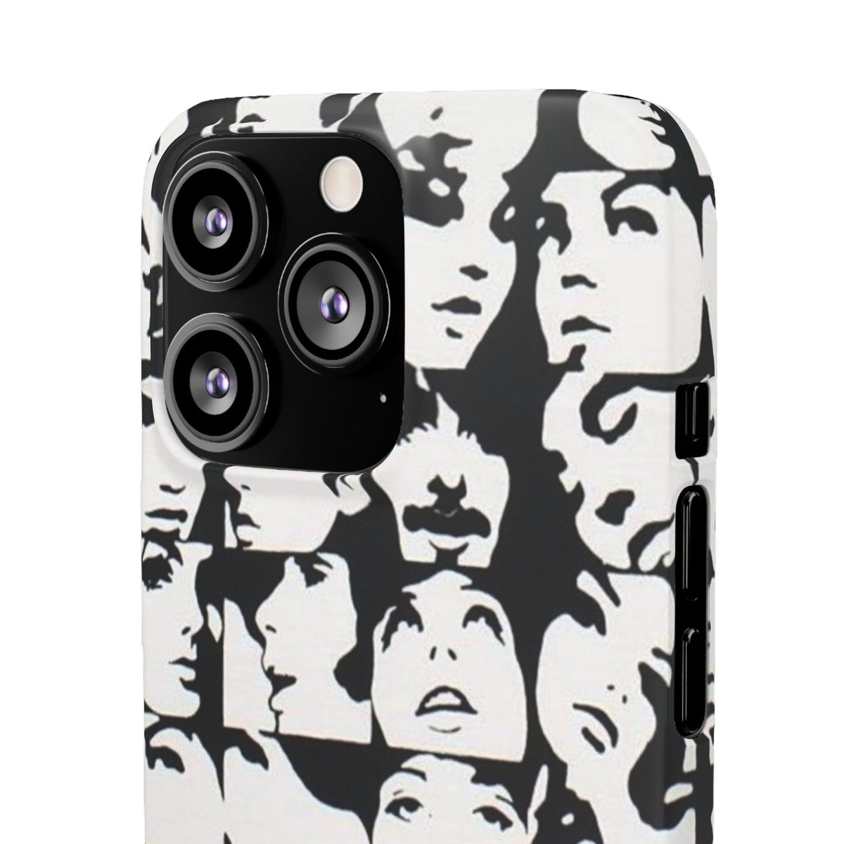 Black and White Face Collage Snap Case