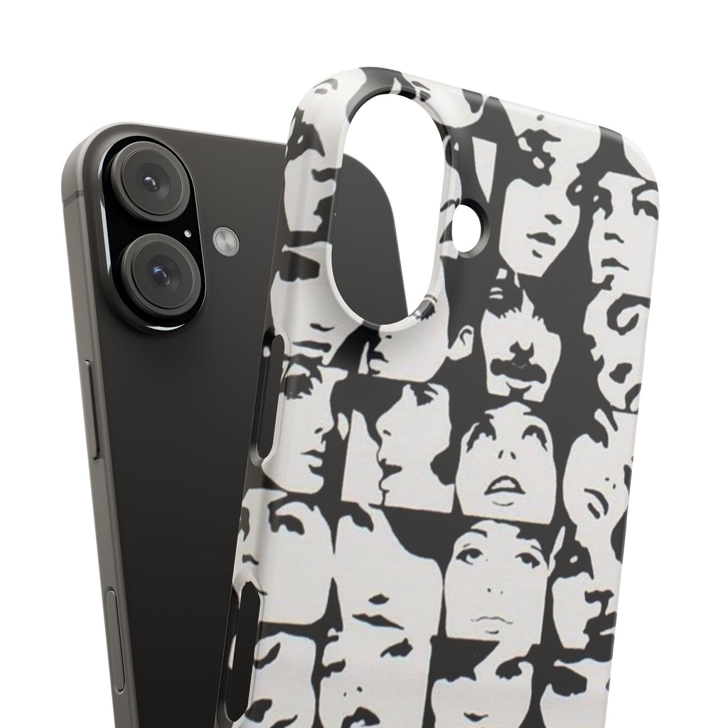 Black and White Face Collage Snap Case
