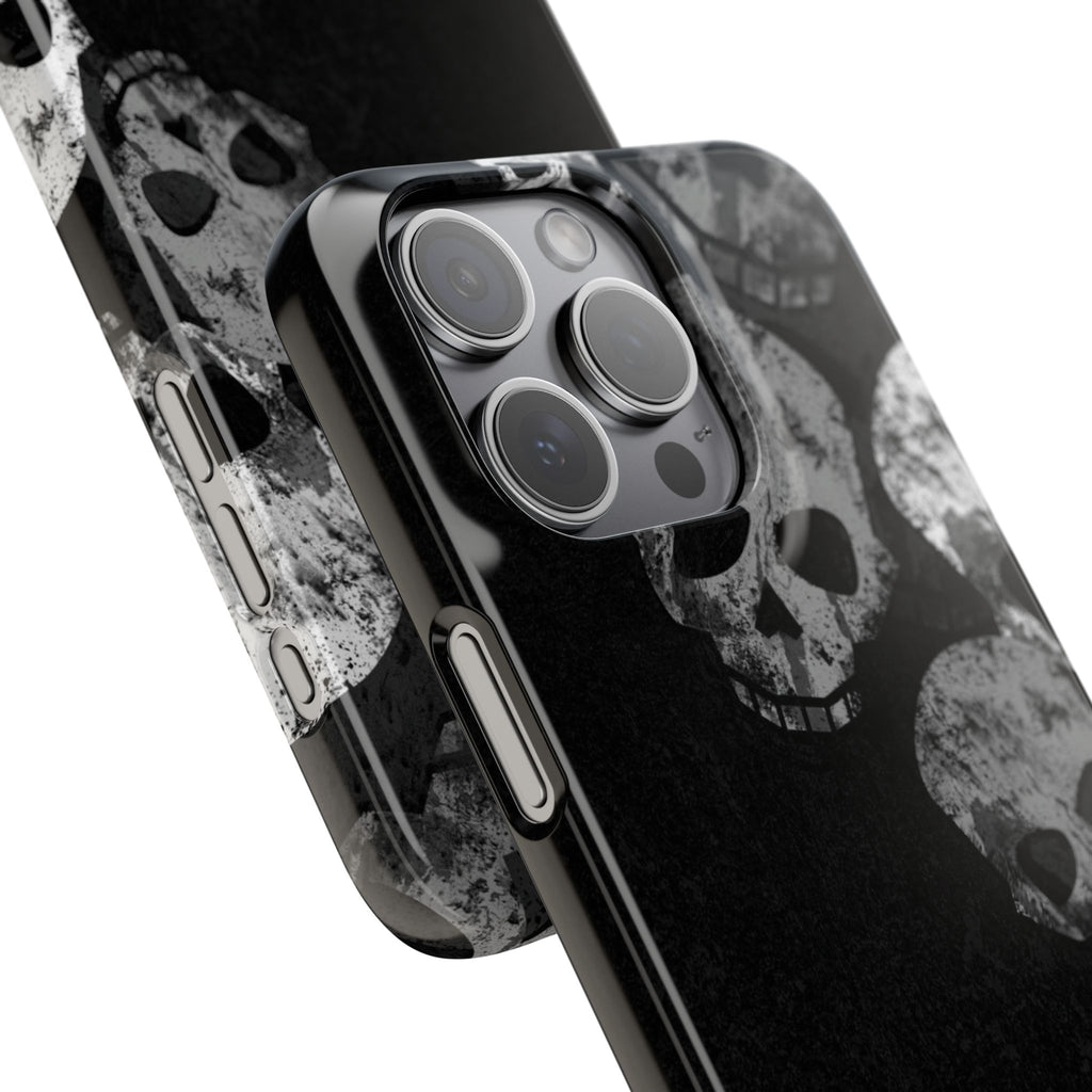 Skull Cascade Snap Phone Case — Gothic Black Grunge iPhone Cover