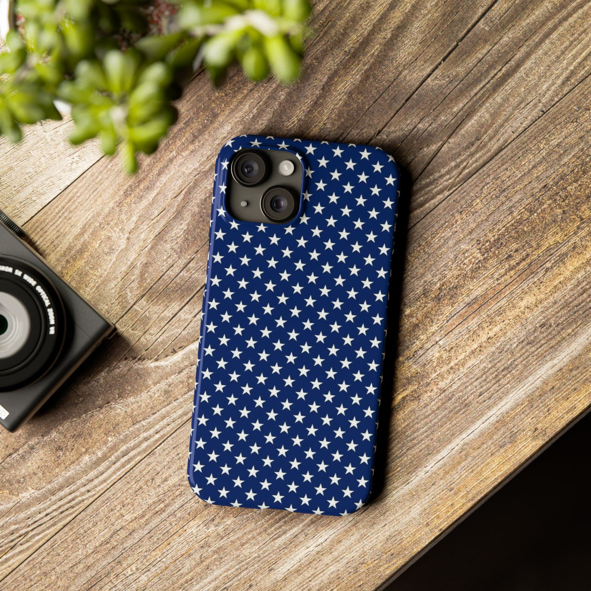 Navy Star Pattern Slim Phone Case | Patriotic American Flag Inspired