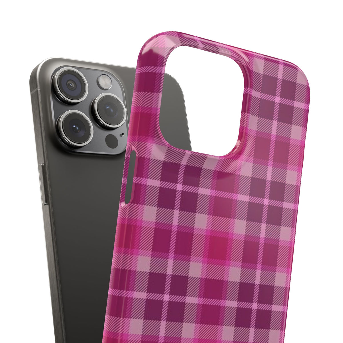 Pink Plaid Phone Case — Classic Plaid Snap Case for iPhone