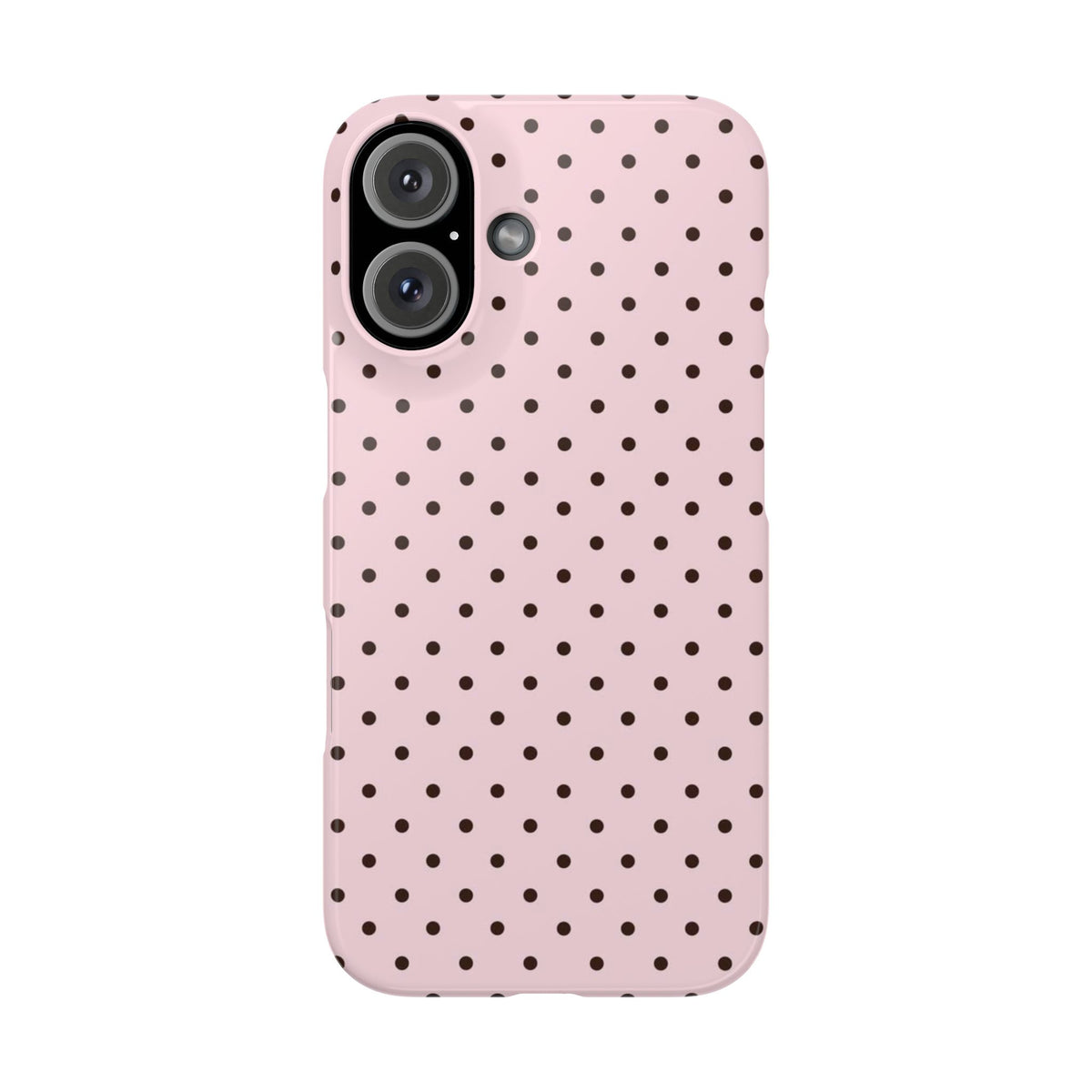 Pink Polka Dot Slim Phone Case | Black Dots, Pastel Pink