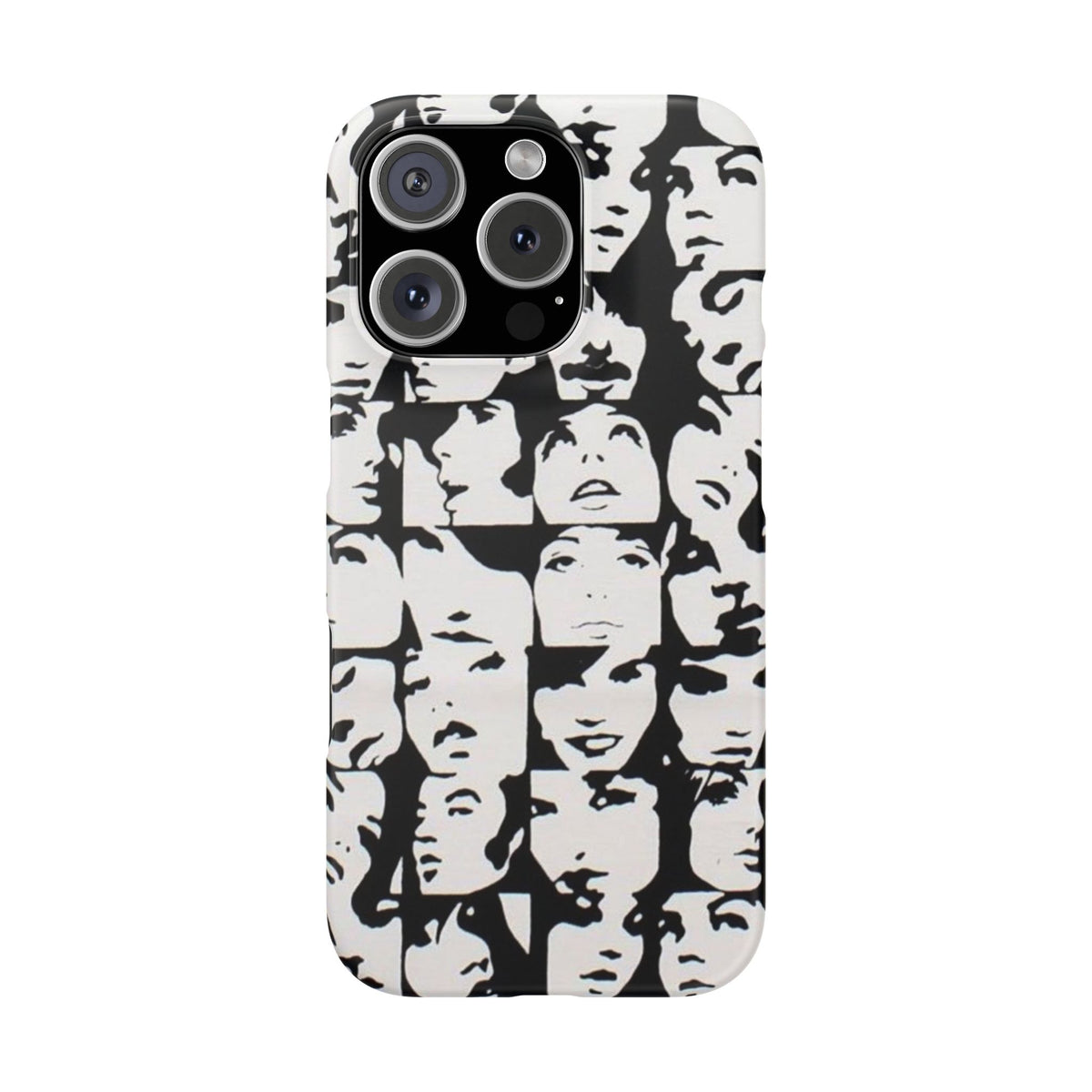 Black and White Face Collage Snap Case