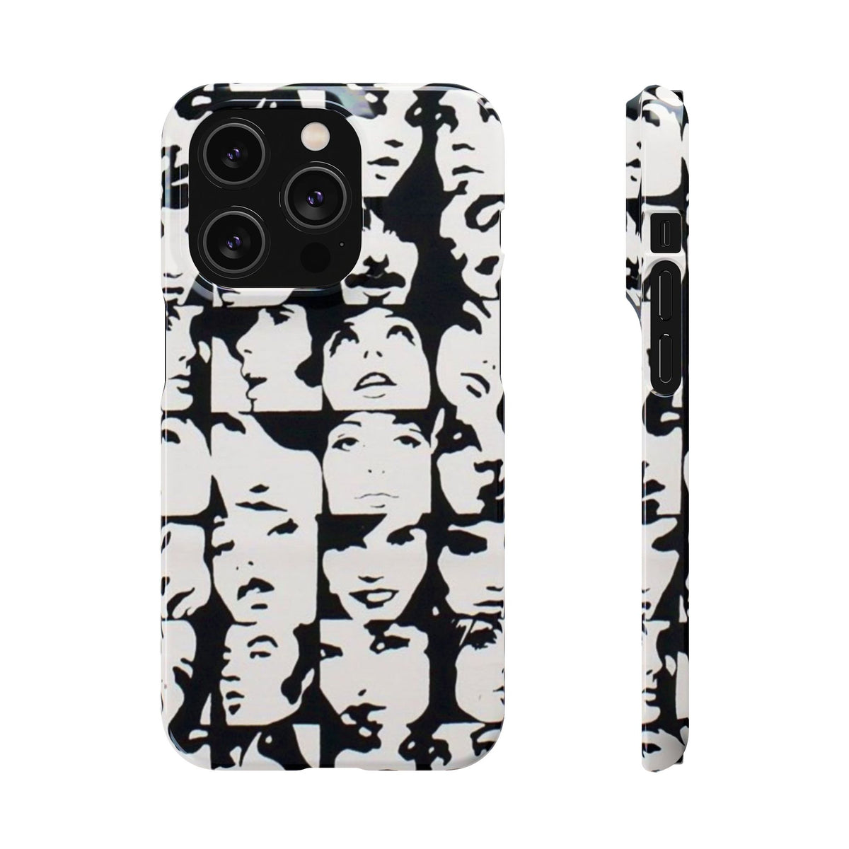 Black and White Face Collage Snap Case
