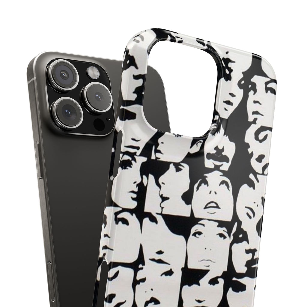 Black and White Face Collage Snap Case