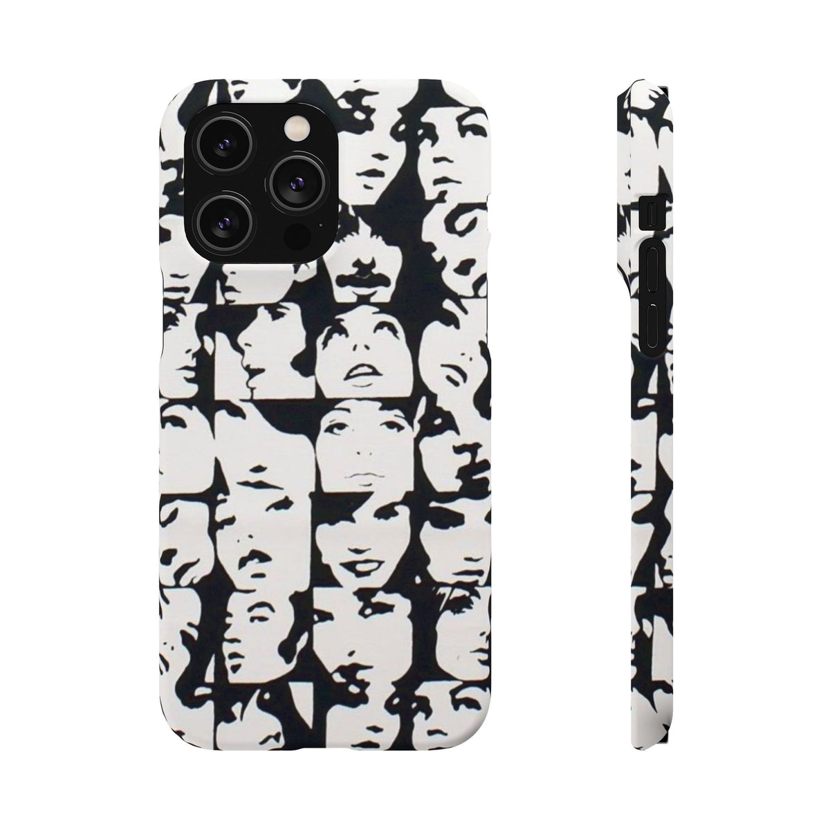 Black and White Face Collage Snap Case