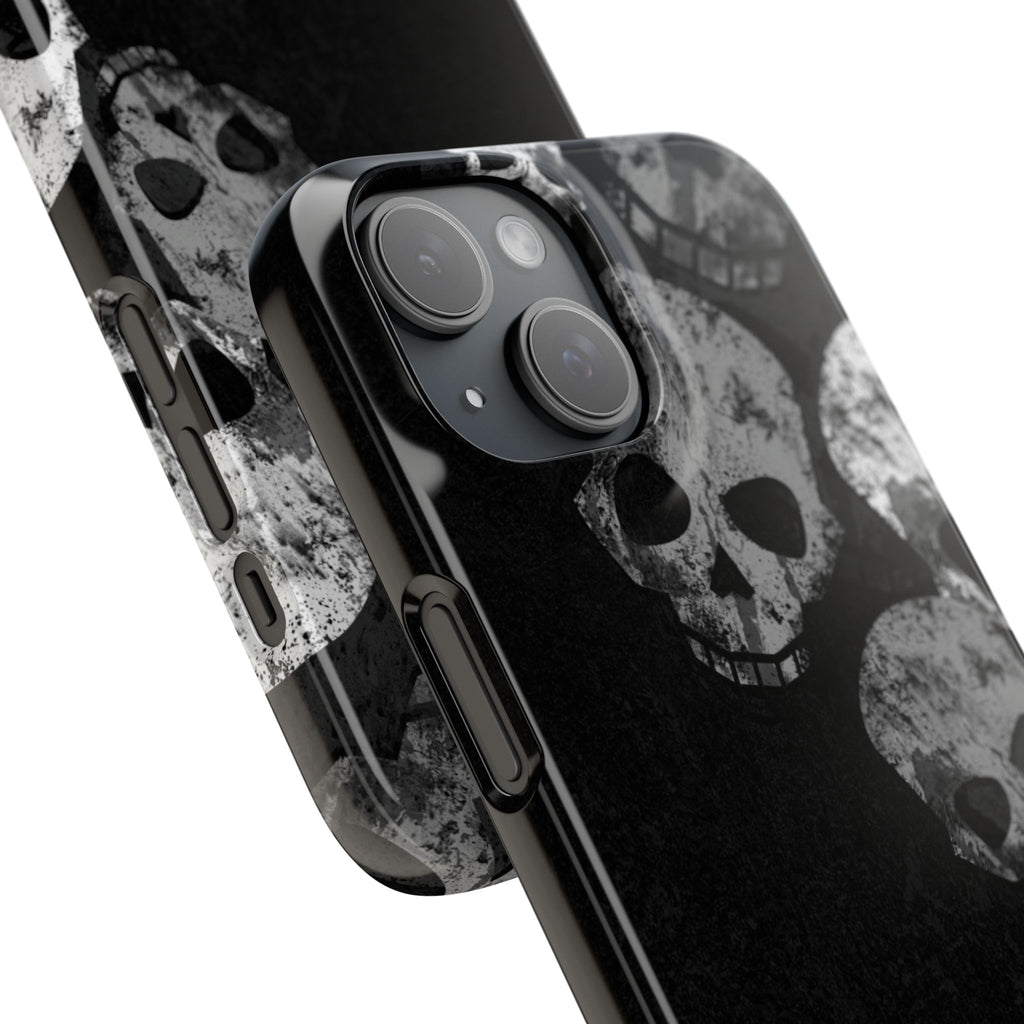 Skull Cascade Snap Phone Case — Gothic Black Grunge iPhone Cover
