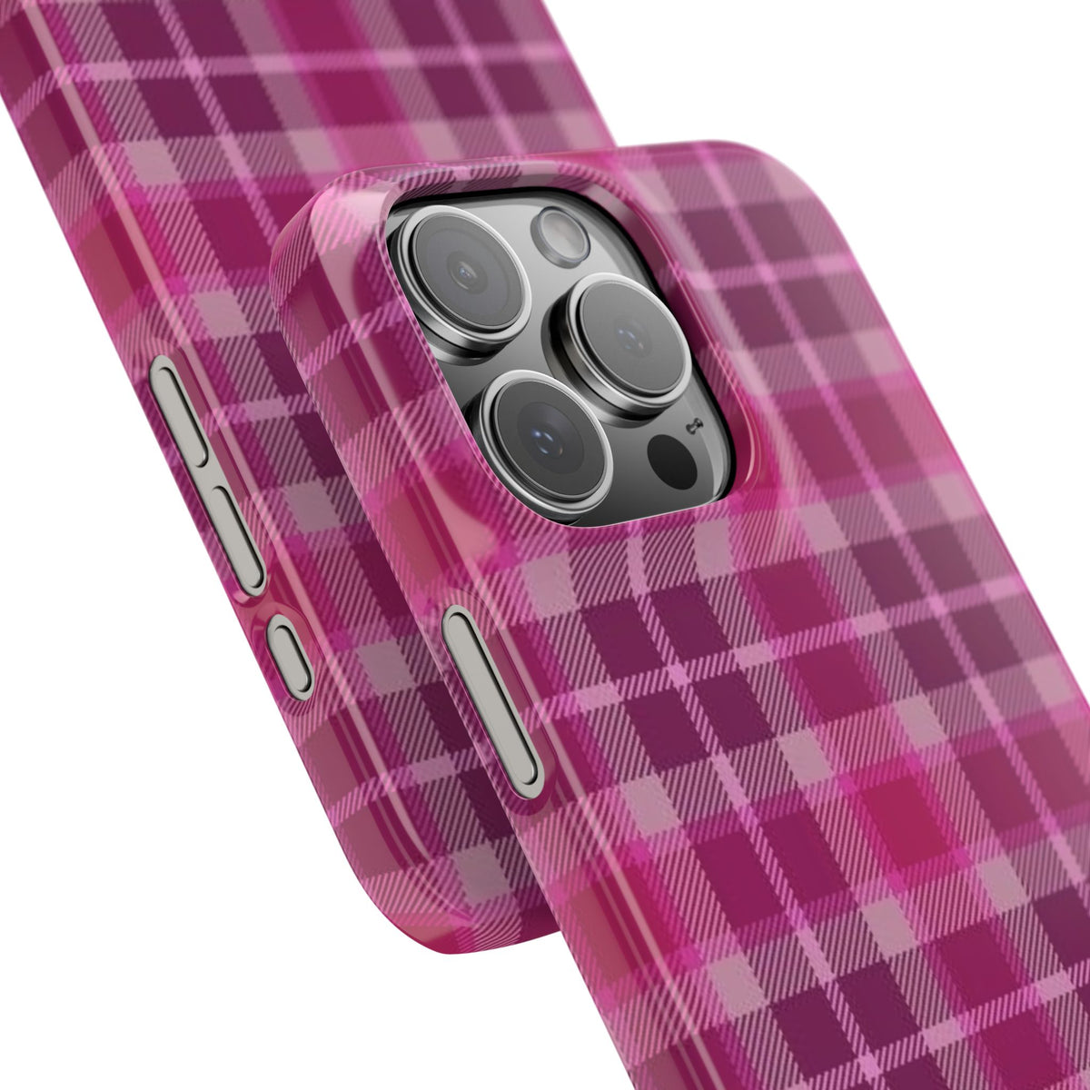 Pink Plaid Phone Case — Classic Plaid Snap Case for iPhone