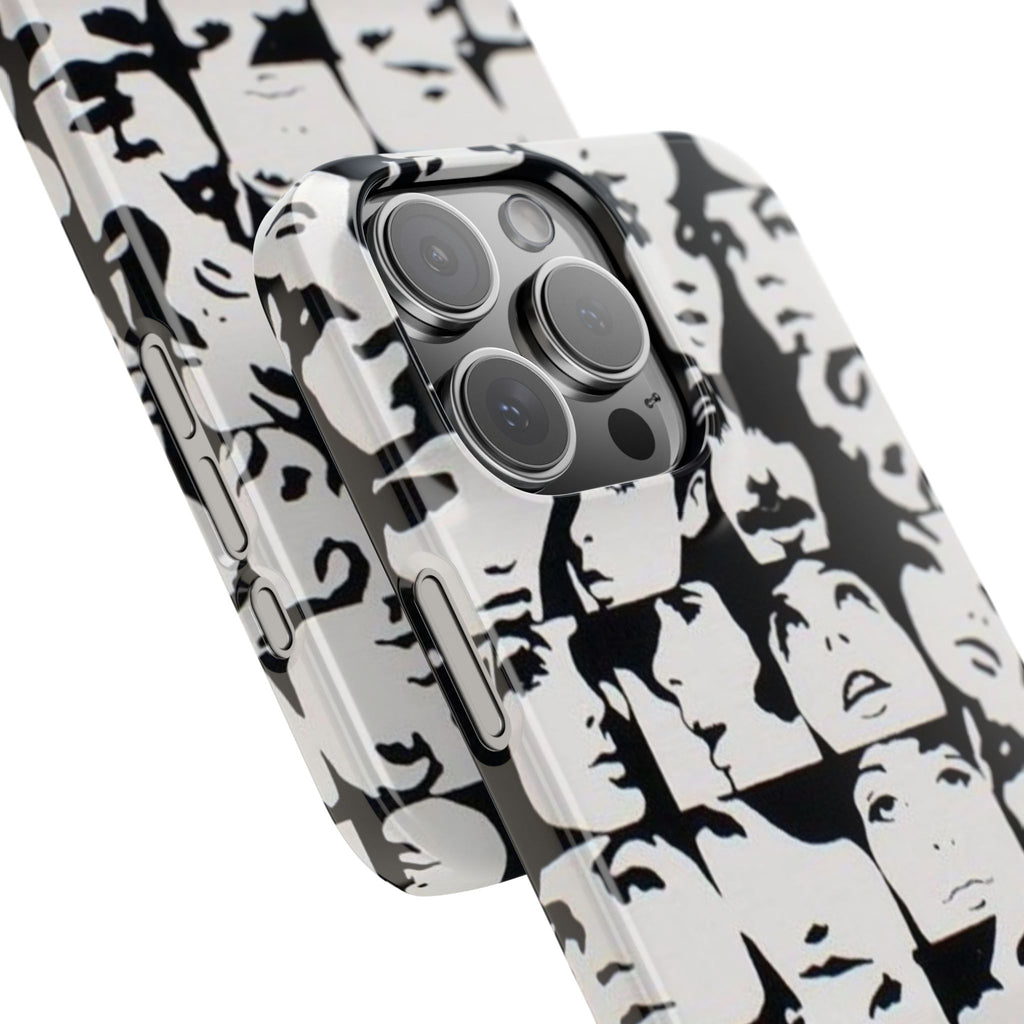 Black and White Face Collage Snap Case