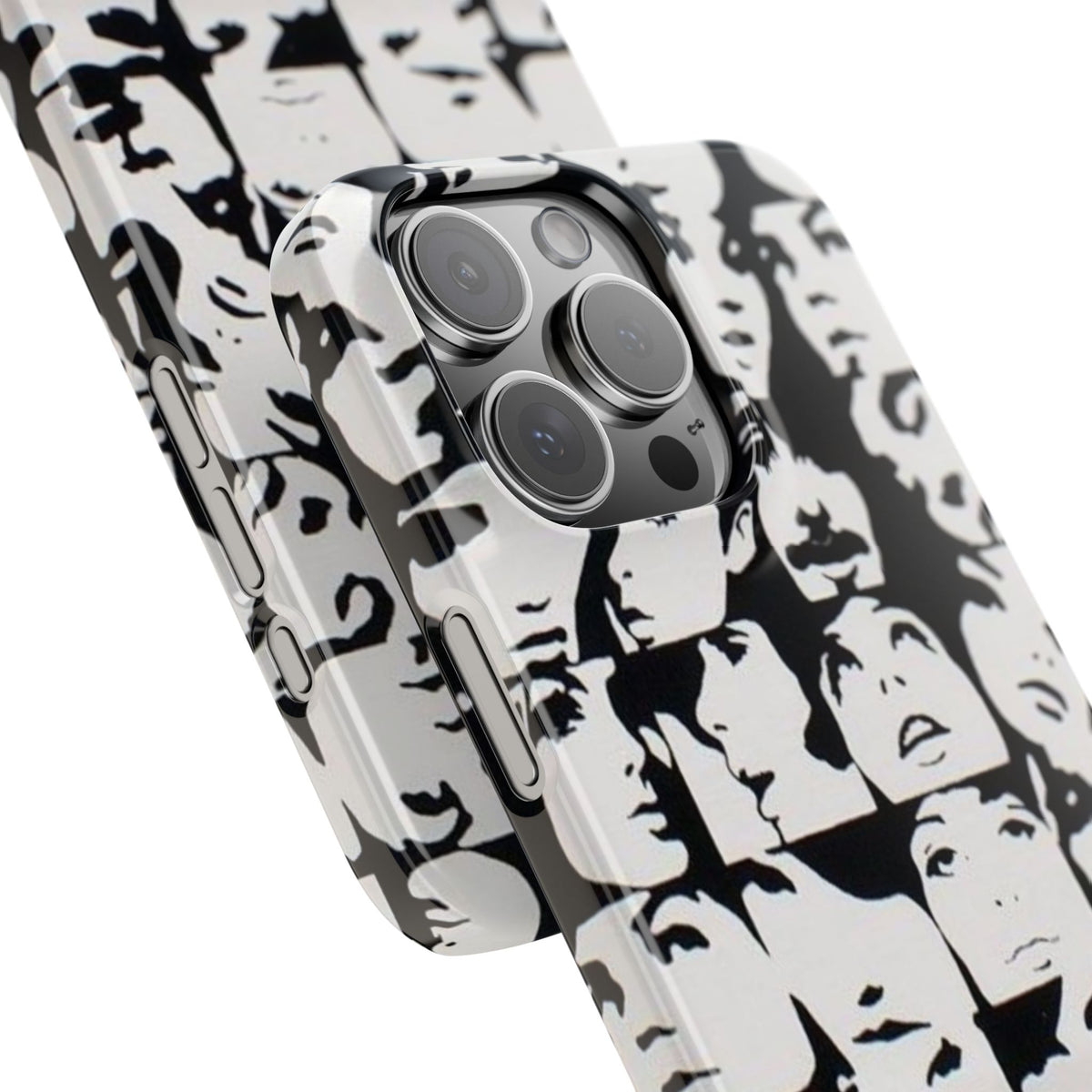 Black and White Face Collage Snap Case