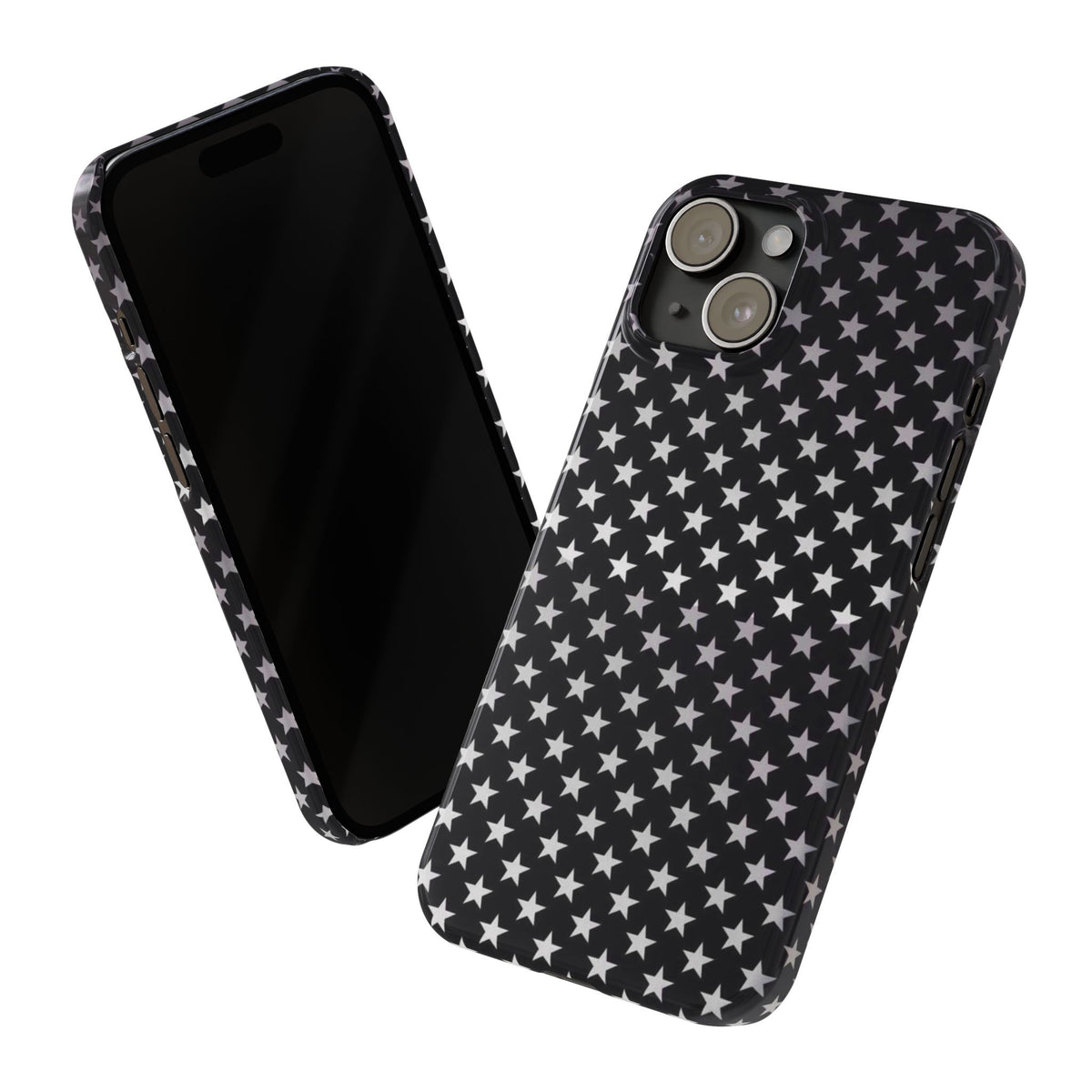 Monochrome Star Pattern Slim Phone Case | Black White Stars