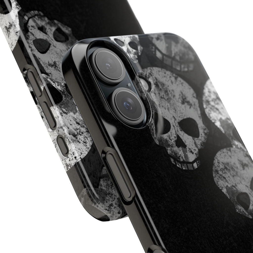 Skull Cascade Snap Phone Case — Gothic Black Grunge iPhone Cover