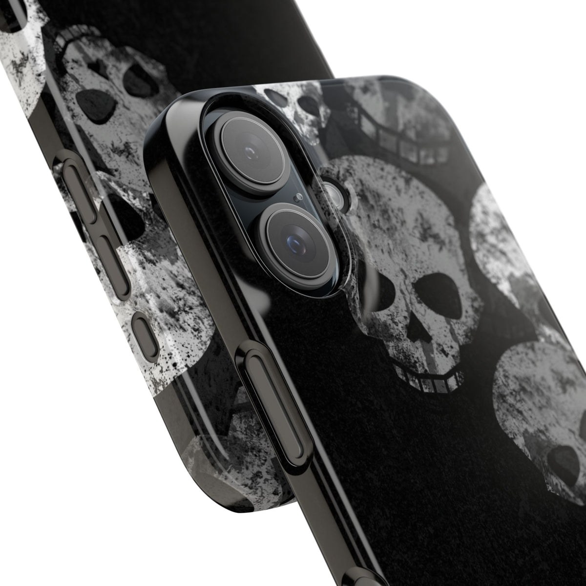 Skull Cascade Snap Phone Case — Gothic Black Grunge iPhone Cover