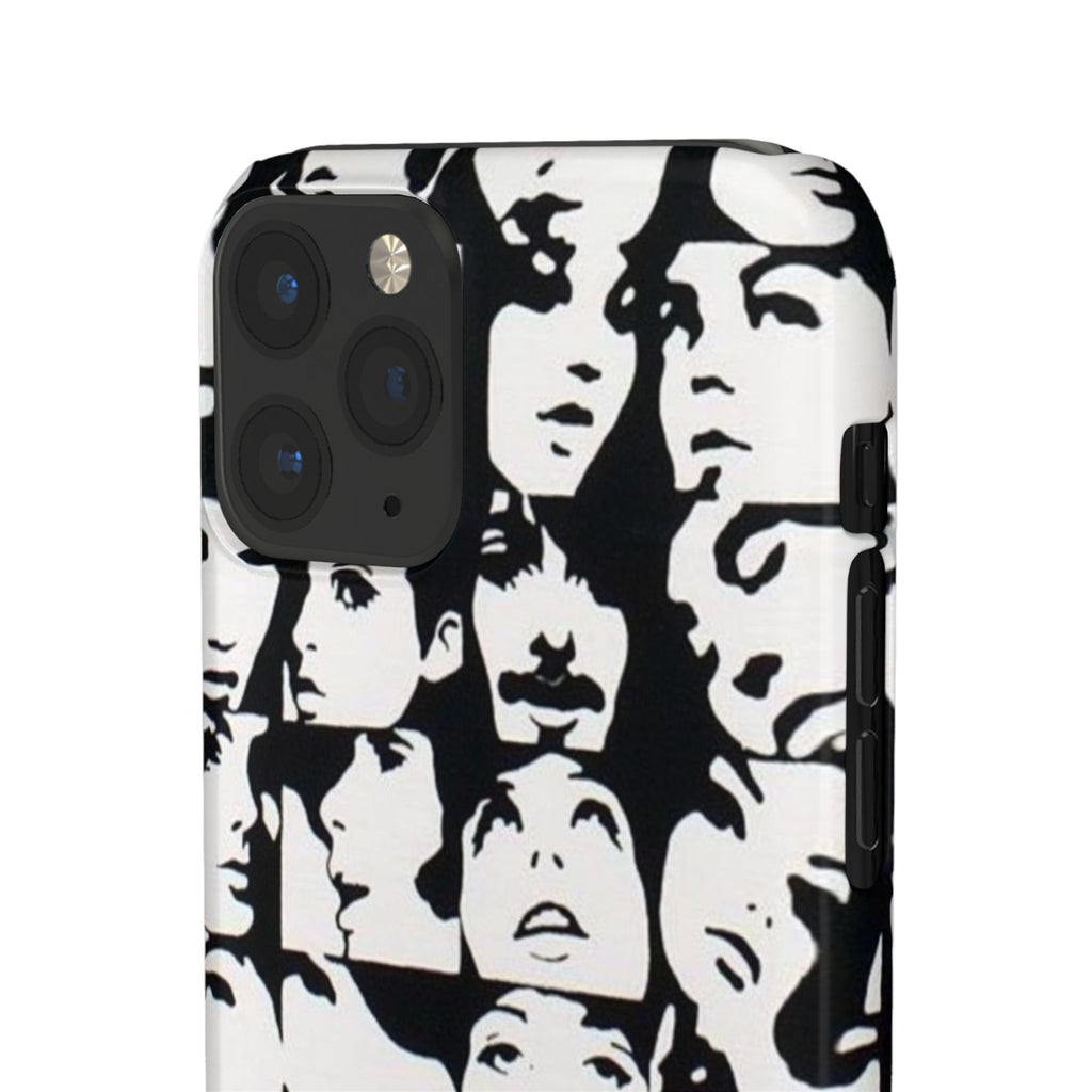 Black and White Face Collage Snap Case